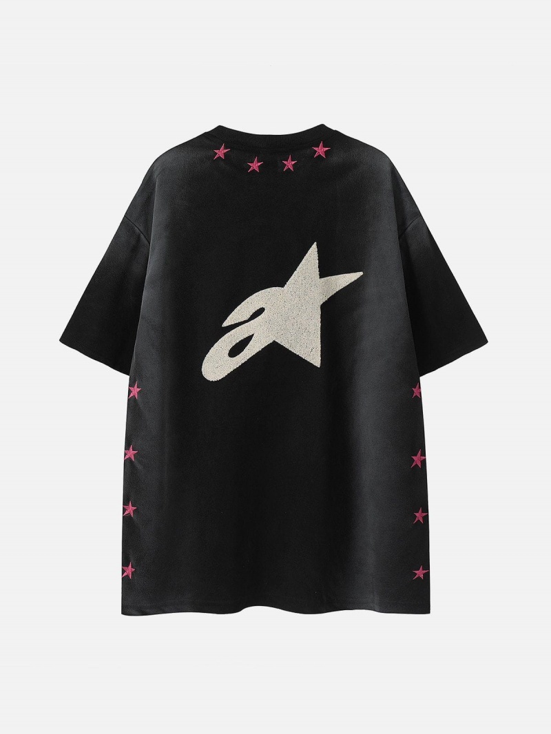 Rose  T Shirts Aelfric Eden Towel Embroidery Star Tee - WQX-5849724